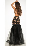 Fantasy Mermaid Black Cage Strap Gown