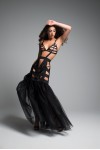 Fantasy Mermaid Black Cage Strap Gown