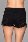 Looped in Distressed Black Denim Shorts