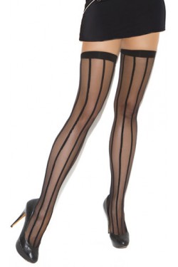 Vertical Striped Thigh High Stockings - Pack of 3