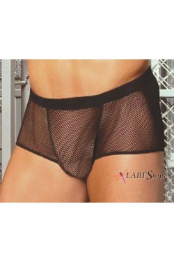 Mens Fishnet Black Shorts