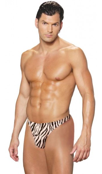 Mens Zebra Print Thong