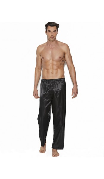 Black Satin Unisex PJ Pants