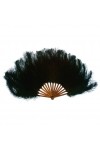 Black Ostrich Floss Feather Large Fan