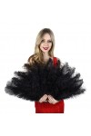 Black Ostrich Floss Feather Large Fan