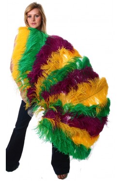 Mardis Gras Ostrich Feather Full Body Fan