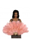 Apricot Blush Ostrich and Marabou Feather Fan