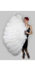 White Ostrich Feather Full Body Fan