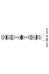 Celtic Trinity Knot Link Bracelet with Emerald Gemstones