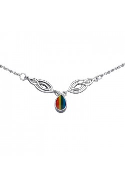 Celtic Knotwork Spiral Rainbow Necklace