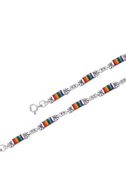 Flower Link Rainbow Bracelet 