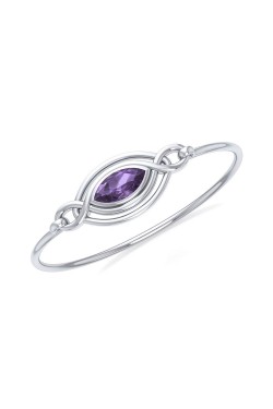 Silver Filigree Bracelet with Amethyst Gemstone