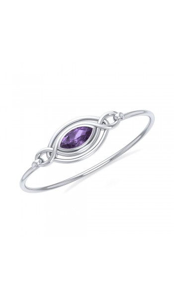 Silver Filigree Bracelet with Amethyst Gemstone