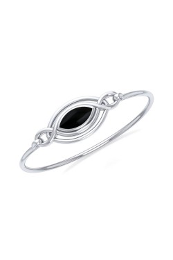Silver Filigree Bracelet with Black Onyx Gemstone