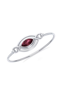 Celtic Knots Silver and Garnet Bangle Bracelet