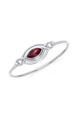 Silver Filigree Bracelet with Garnet Gemstone