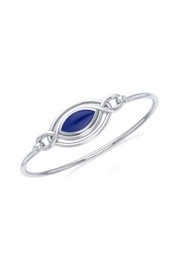 Silver Filigree Bracelet with Lapis Gemstone