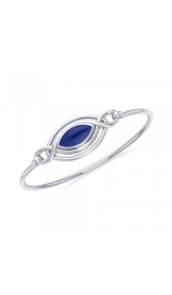 Silver Filigree Bracelet with Lapis Gemstone