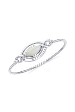Celtic Knots Mother of Pearl Silver Bangle Bracelet