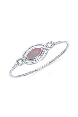Silver Filigree Bracelet with Pink Shell Gemstone