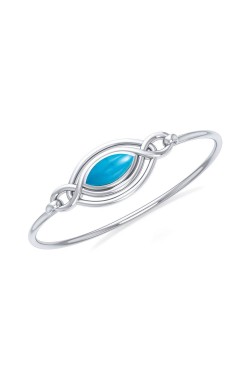 Celtic Knots Turquoise Sterling Silver Bangle Bracelet