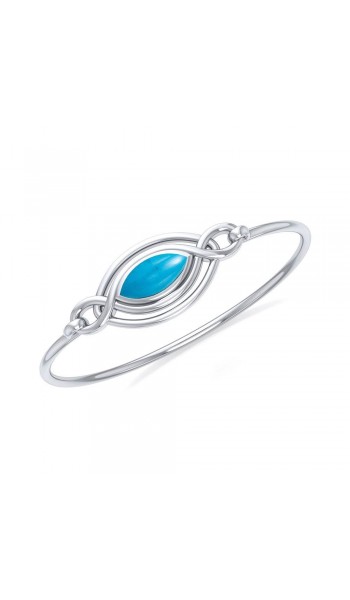 Silver Filigree Bracelet with Turquoise Gemstone