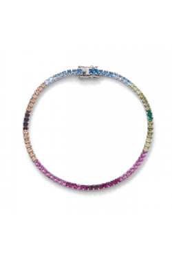 Rainbow Cubic Zirconia Tennis Bracelet
