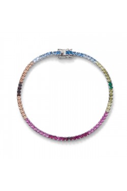 Rainbow Cubic Zirconia Tennis Bracelet