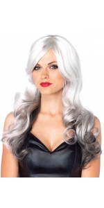 Allure Gray Wig with Black Tips