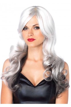 Allure Gray Wig with Black Tips