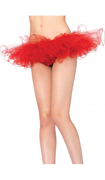 Red Tulle Swirl Edge Tutu Petticoat Skirt