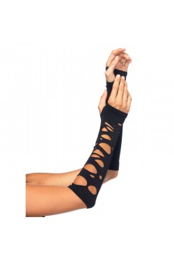 Black Shredded Arm Warmers