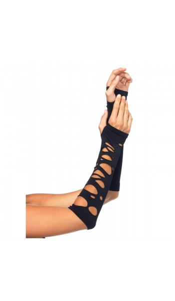 Black Shredded Arm Warmers