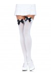 Bow Top Opaque Nylon Thigh Highs