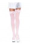 Bow Top Opaque Nylon Thigh Highs