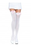 Bow Top Opaque Nylon Thigh Highs