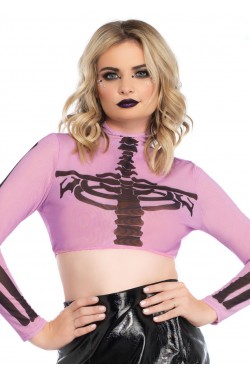 Skeleton Long Sleeve Crop Top