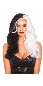 Cruella 2 Tone Long Costume Wig