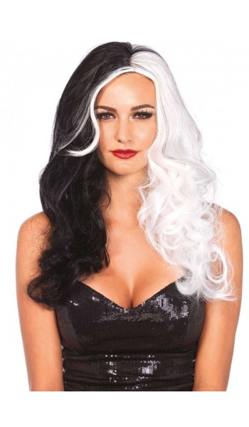 Cruella 2 Tone Long Costume Wig