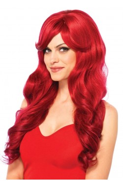 Extra Long Red Wavy Wig