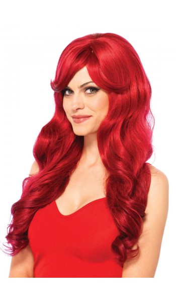 Extra Long Red Wavy Wig