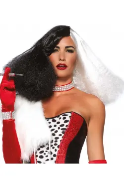 Black and White Cruella Costume Wig