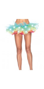 LED Light Up Rainbow Neon Tutu Petticoat