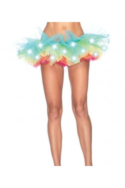 LED Light Up Rainbow Neon Tutu Petticoat