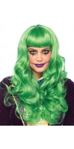 Misfit Mayhem Long Green Wavy Wig