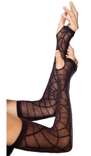 Spiderweb Sheer Black Arm Warmers