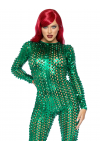 Metallic Green Laser Cut Catsuit