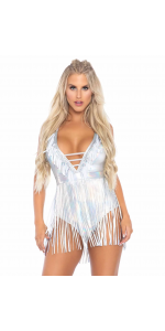 Rocking the Fringe Silver Bodysuit