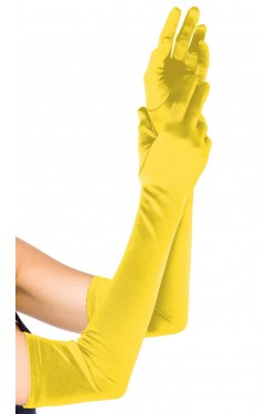 Yellow Satin Extra Long Opera Gloves