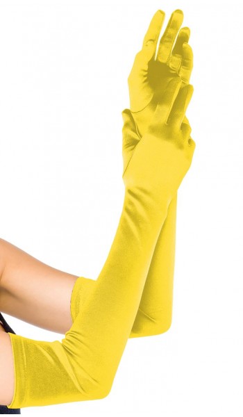 Yellow Satin Extra Long Opera Gloves